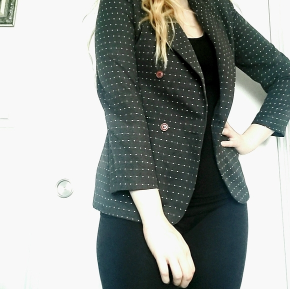 🍭 3 x $25 | DORLENE Vintage Spotted Blazer Jacket sz. Lrg - Picture 4 of 8